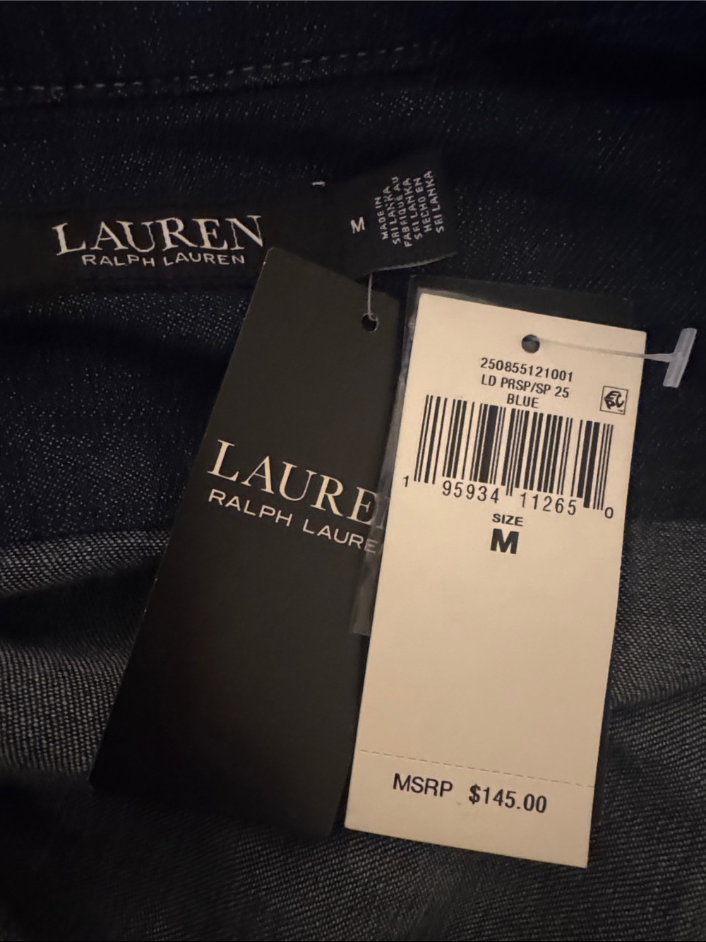 Lauren Ralph Lauren Belted Denim Shirtdress Size M NWT - Picture 2 of 4
